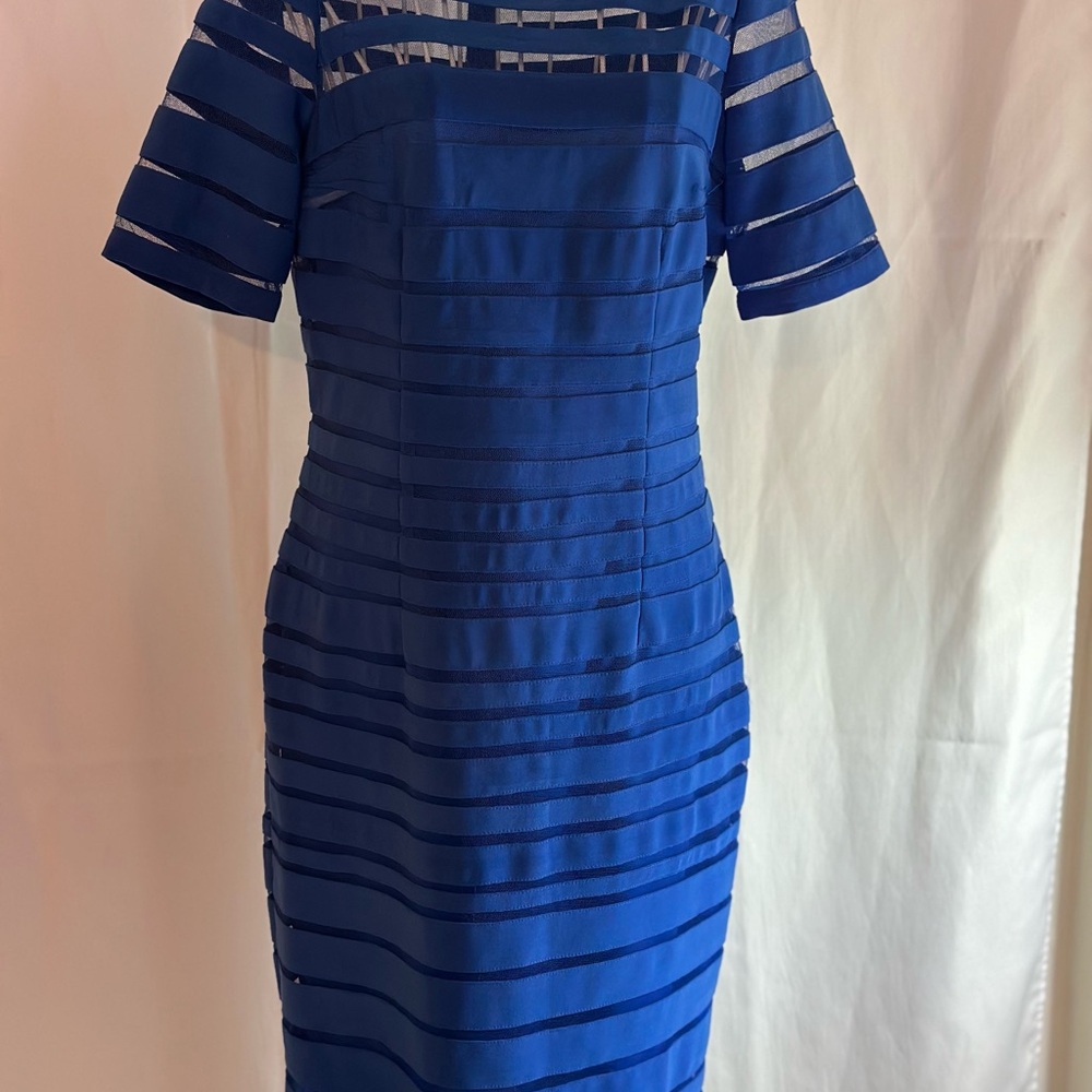 Elegant Blue Striped Dress